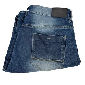 Southpole Jean Shorts Mens 34 Slim (35x11.5 ACTUAL) Distressed Moto Blue Denim
